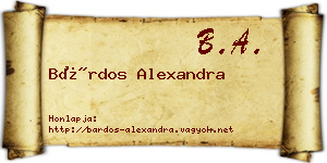Bárdos Alexandra névjegykártya
