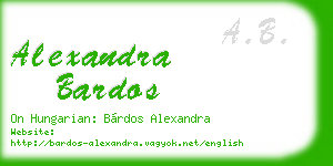 alexandra bardos business card