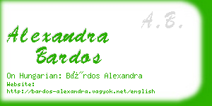 alexandra bardos business card